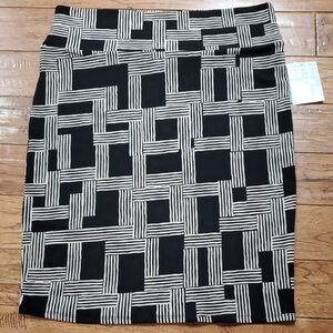 LuLaRoe Cassie Black and Tan Geometric Pattern Skirt
